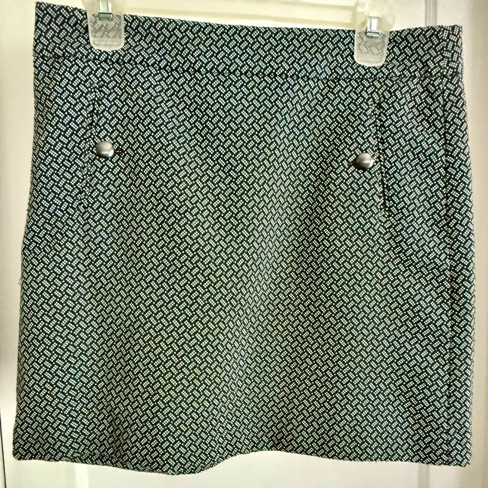 LOFT Black and White Patterned Skirt